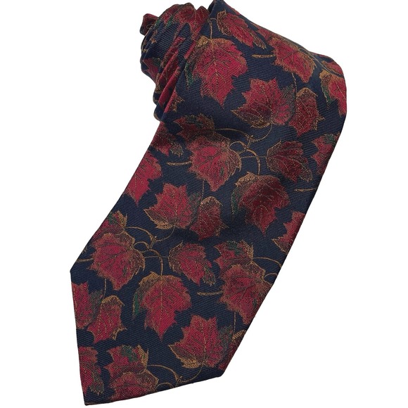 Environmental Accessory Exchange by Harken Other - Vintage NWF Environmental Harken Silk Nectike Tie Mens Red Maple Leaf Novelty